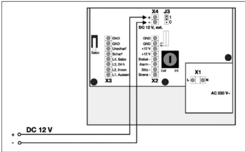 JUNG DAS 4000 - Anschluss an DC 12 V (externes Bordnetz) - 1