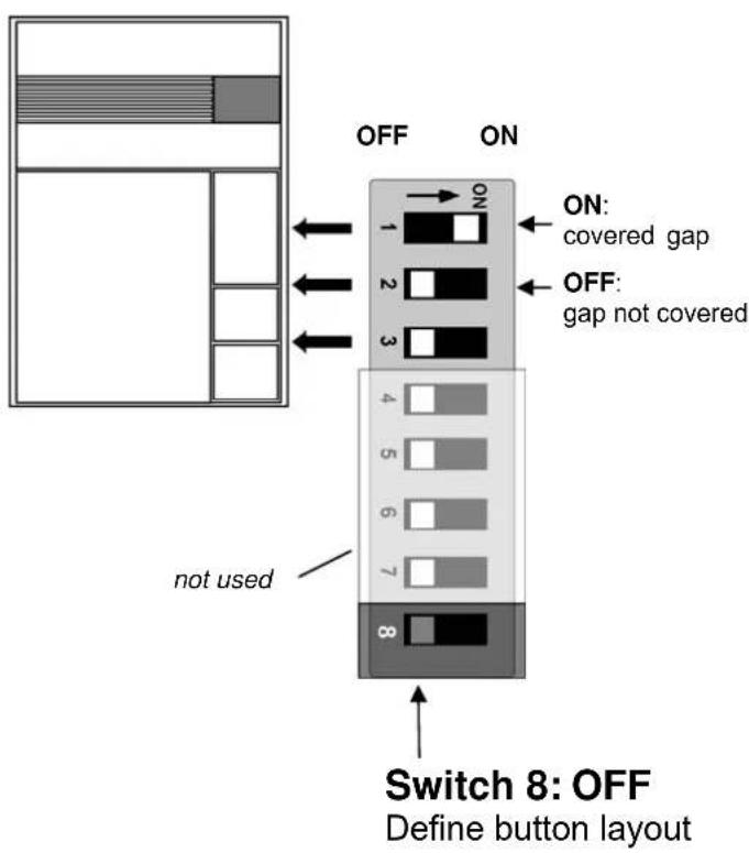 JUNG TKASVAL114WW - Button layout: Setting the DIP switches - 1