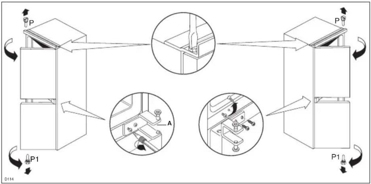 AEG Santo 2972-6i - Reversing the door - 2