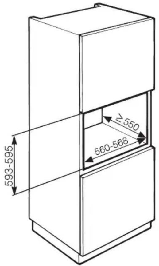 MIELE H2167E - Abmessungen und Schrankausschnitt - 2