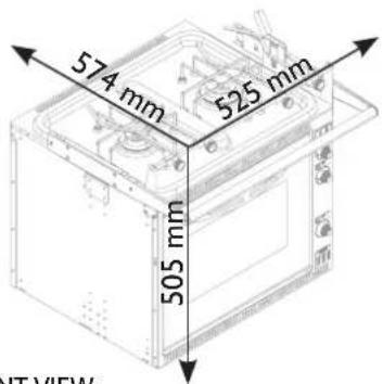 574 mm 525 mm 505 mm BIT VIEW