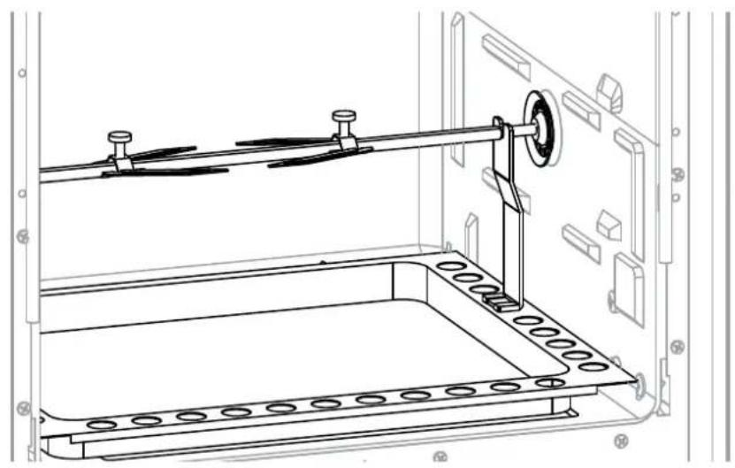 Technical line drawing of a mechanical assembly with mounting brackets and a pulley (no text or symbols)