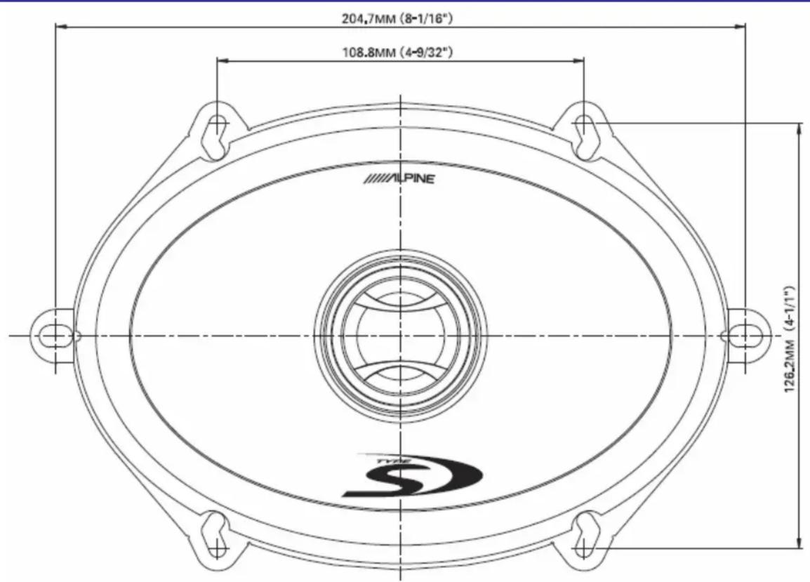 204.7MM (8-1/16") 108.8MM (4-9/32") ALPINE 126.2MM (4-1/1') S
