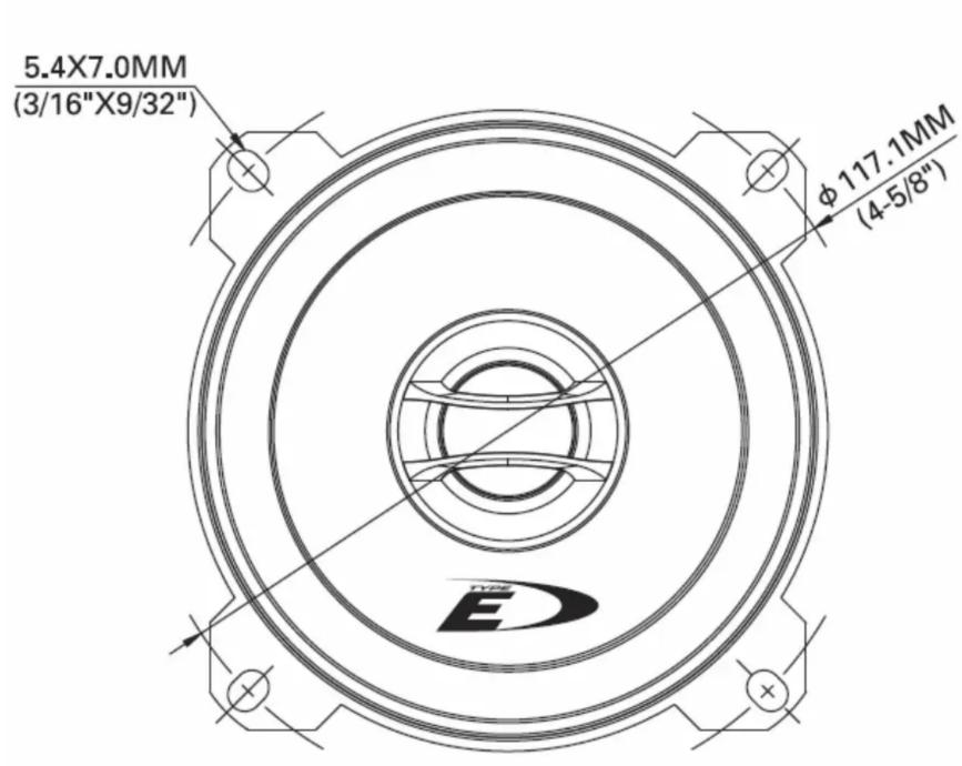 5.4X7.0MM (3/16"X9/32") φ 117.1MM (4-5/8")