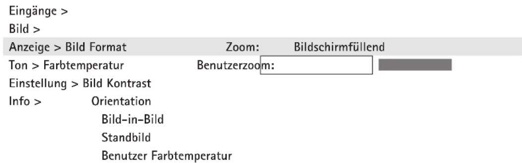 MEDION MD5018 - Untermenü ANZEIGE für Video Signale - 1