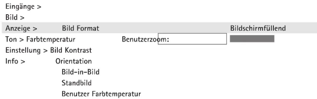 MEDION MD5018 - Untermenü ANZEIGE für PC Signale - 1