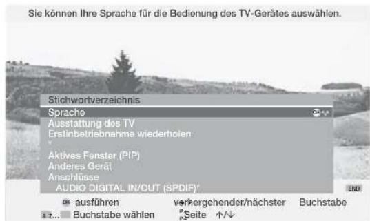 LOEWE Individual 26 - Stichwortverzeichnis aufrufen - 2