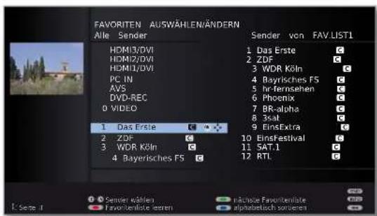 LOEWE Connect 32 3D - Favoritenlisten zusammenstellen / ändern - 2