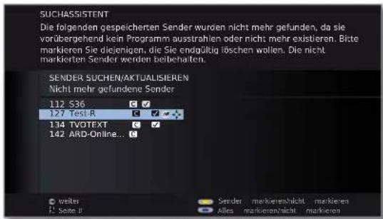 LOEWE Connect 32 3D - Sender suchen/aktualisieren – Behandlung von neuen und nicht mehr gefundenen Sendern - 4