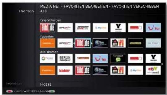 LOEWE Connect 32 3D - Reihenfolge der MediaNet-Favoriten ändern - 38