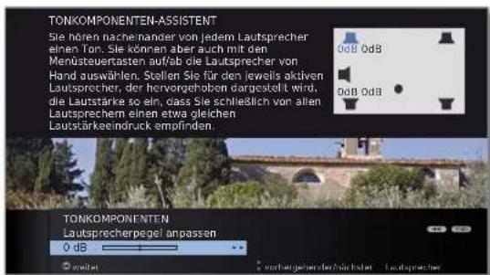 LOEWE Connect 32 3D - OK Weiter zur Einstellung Abstand zu linkem Frontlautsprecher. - 2