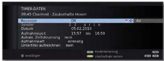 LOEWE Connect 32 3D - Timer-Aufnahme über EPG programmieren - 5