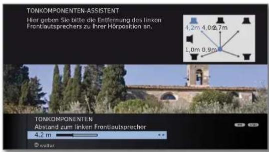 LOEWE Connect 32 3D - OK Weiter zur Einstellung Abstand zu linkem Frontlautsprecher. - 1
