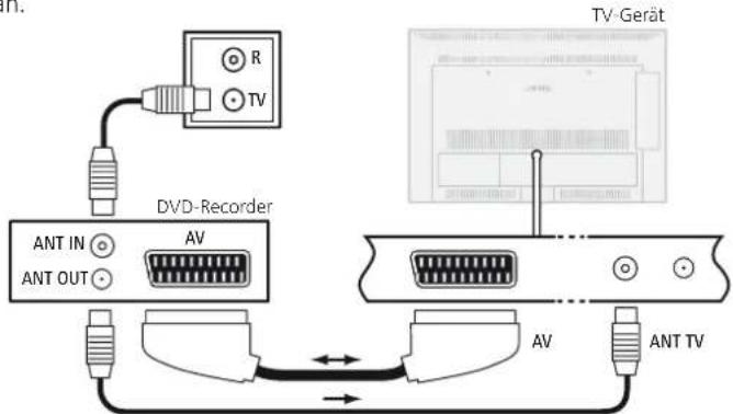 LOEWE Connect 32 3D - DVD-Recorder an das TV-Gerät anschließen - 1