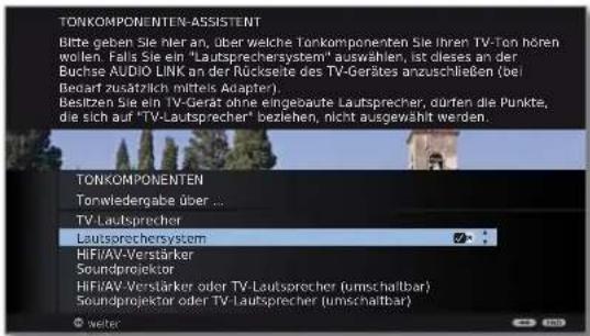 LOEWE Connect 32 3D - Tonkomponenten-Assistenten aufrufen - 2