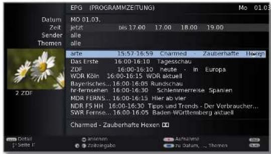 LOEWE Connect 32 3D - Timer-Aufnahme über EPG programmieren - 3