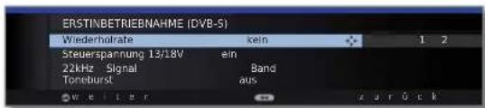 LOEWE Connect 32 3D - Einstellmöglichkeiten für die Satellitenanlage (Max. 4 Satelliten an DiSEqC-Multischalter): - 1