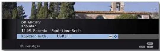 LOEWE Connect 32 3D - Aufnahmen auf eine externe Festplatte überspielen - 3