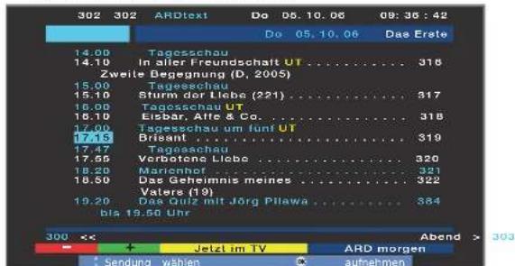 LOEWE ART 37SL - Timer-Aufnahme über Teletext programmieren - 1
