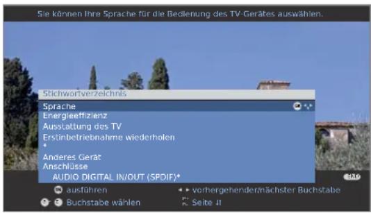 LOEWE ART 37SL - Ein Stichwortverzeichnis im TV-Gerät - 1