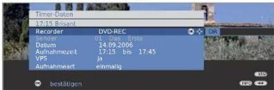 LOEWE ART 37SL - Eingabe der Timer-Daten - 1