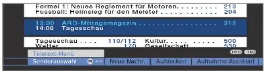 LOEWE ART 37SL - Teletext-Menü starten - 2