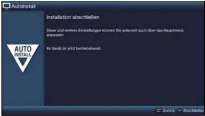 Autoinstall Installation abschließen Diese und weitere Einstellungen können Sie jederzeit auch über das Hauptmenü anpassen. Für Gerät ist jetzt beitrilebetreffelt.