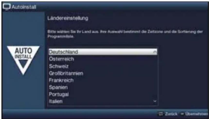 Autoinstall Ländereinstellung Bitte wählen Sie ihr Land aus. Ihre Auswahl bestimmt die Zeitzone und die Sortierung der Programmäste. Deutschland Osterreich Schweiz Großbritannien Frankreich Spanien Portugal Italien
