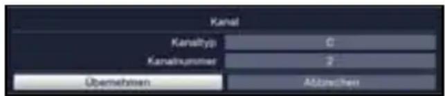 Kanal Kanaktyp 0 Kanalsnummer 2 Übernehmer Abgrenchen
