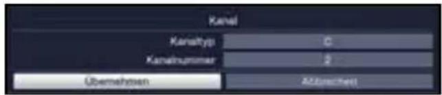 Kanal Kanaktyi C Kanaknummer 2 Übernehmens Aktionsnet