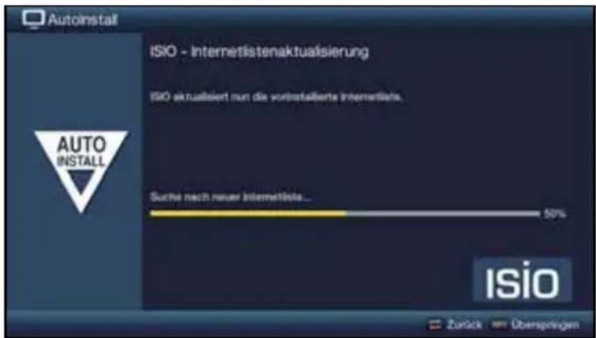 Autoinstall ISIO - Internetistenaktualsierung ISIO aktualisiert nun die vorinstallierte Internetierte. Suche nach neuer Internetisteis... 50% AUTO INSTALL Isio Zurück Übersprägen