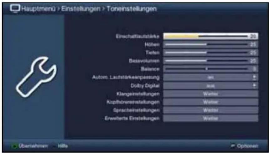 TECHNISAT MultyVision ISIO 32 - Toneinstellungen - 1