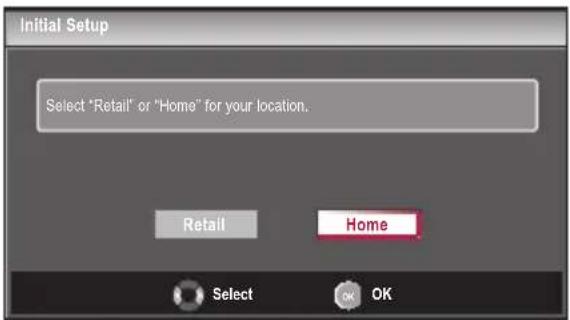 Initial Setup Select 'Retail' or "Home" for your location. Retail Home Select OK OK