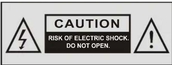 CAUTION RISK OF ELECTRIC SHOCK. DO NOT OPEN.
