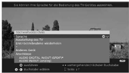 LOEWE Xelos A 37 HD 100 - Ein Stichwortverzeichnis im TV-Gerät - 1