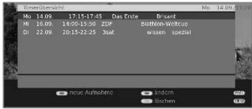 LOEWE Xelos A 37 HD 100 - Timer über die Timerübersicht programmieren - 2