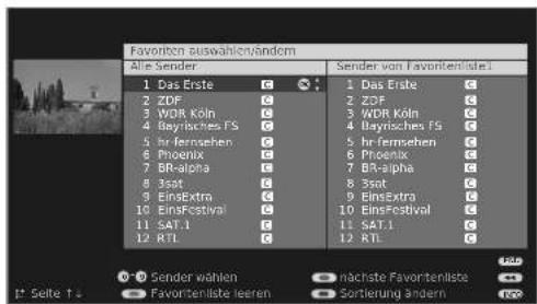 LOEWE Xelos A 32 HD 100 - Favoritenlisten zusammenstellen / ändern - 3