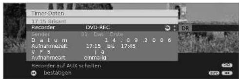 LOEWE Xelos A 32 HD 100 - Eingabe der Timer-Daten - 1