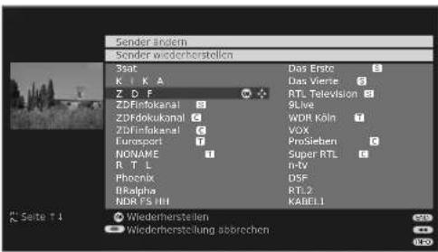 LOEWE Xelos A 32 HD 100 - Grüne Taste: Leitet Sender wiederherstellen ein. - 1