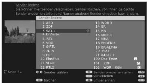 LOEWE Xelos A 32 HD 100 - Sender ändern – löschen, verschieben, umbenennen, wiederherstellen - 3
