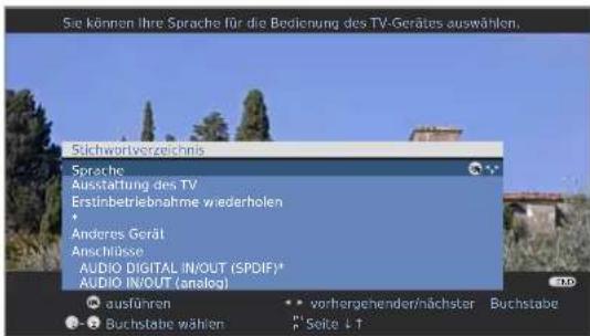 LOEWE Spheros R 32 HD - Ein Stichwortverzeichnis im TV-Gerät - 1