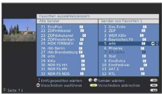 LOEWE Spheros R 32 HD - Sender in der Favoritenliste verschieben / Reihenfolge ändern - 6