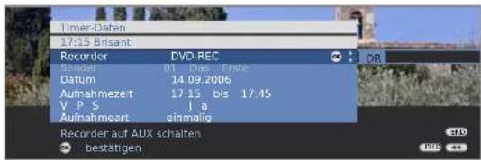 LOEWE Spheros R 32 HD - Eingabe der Timer-Daten - 1