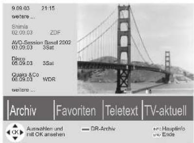 LOEWE Spheros R 37 Full HD 100 - So wählen Sie aus, am Beispiel der Funktion „TV-aktuell“: - 3