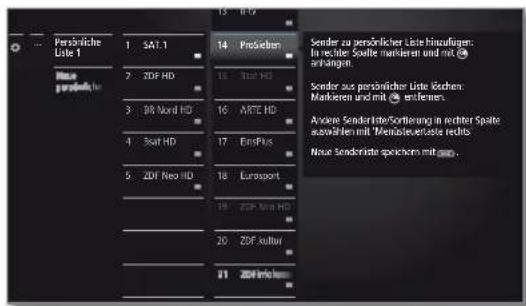 LOEWE Reference LD 55 - Neue persönliche Liste anlegen / bearbeiten - 3