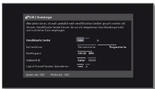 LOEWE Reference LD 55 - Einstellmöglichkeiten für den DVB-C-Empfang: - 4
