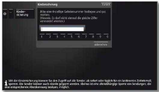 LOEWE Reference LD 55 - Menü Kindersicherung aufrufen - 3