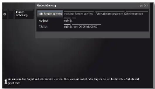 LOEWE Reference LD 55 - Menü Kindersicherung aufrufen - 6