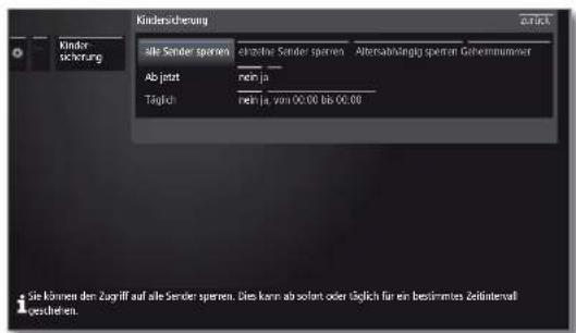 LOEWE Reference LD 46 - Menü Kindersicherung aufrufen - 6