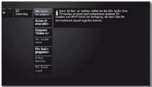 LOEWE Reference LD 46 - Einstellungen für DR+ Streaming aufrufen - 2